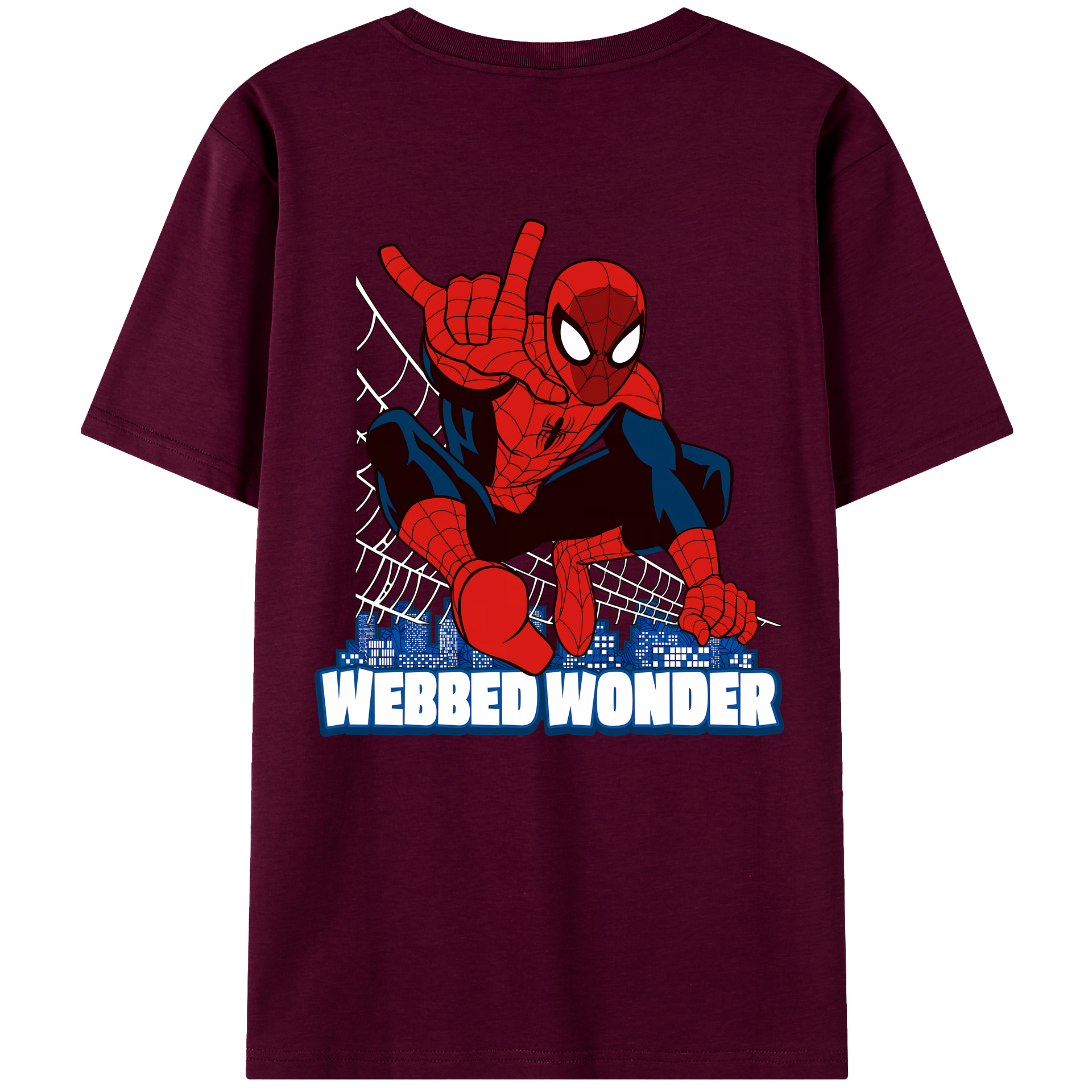 （画像用） Spider Man スパイダーマン レディース半袖Tシャツ(バックプリント)